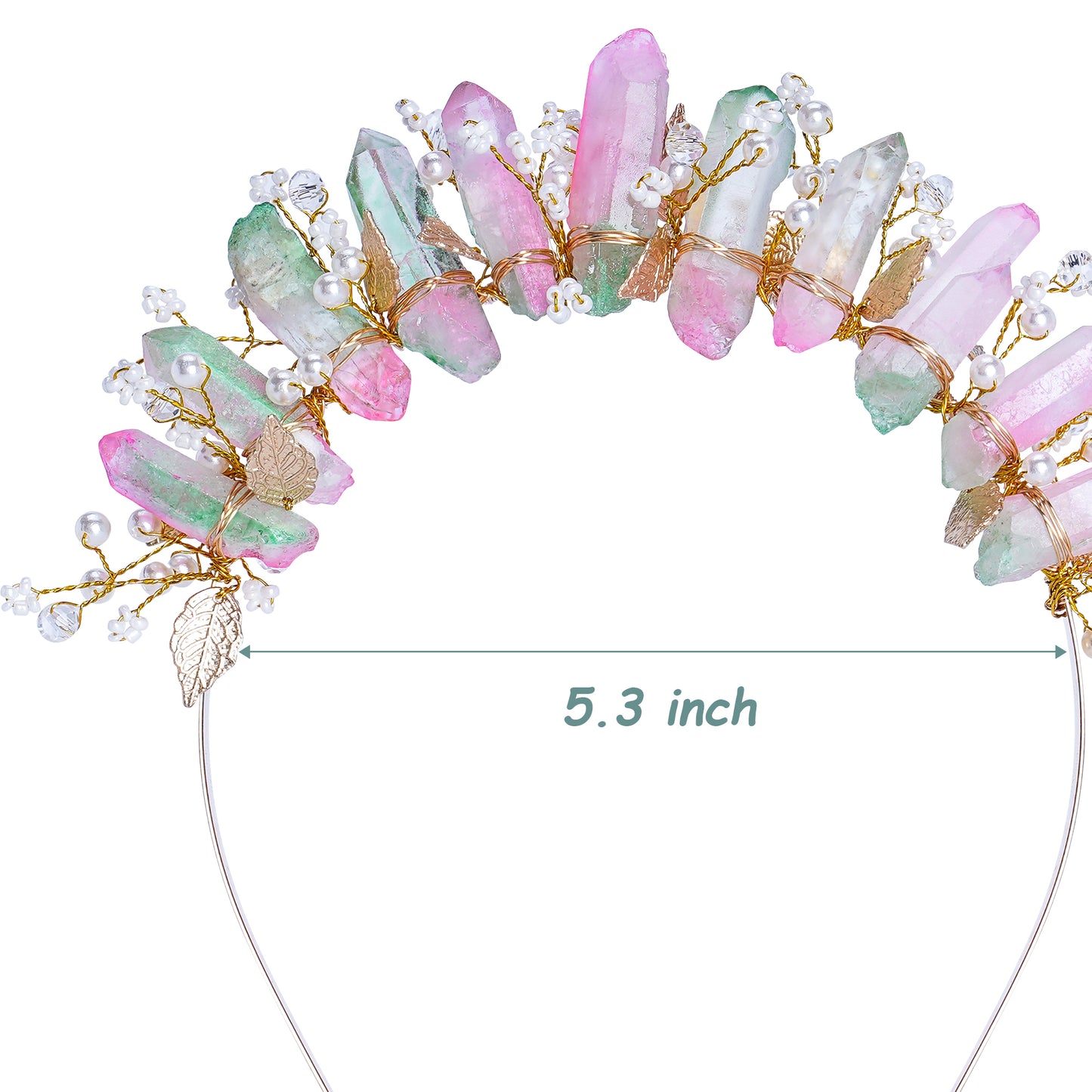 COSUCOS Raw Quartz Crystal Crown - Fairy Headband Goddess Headpiece