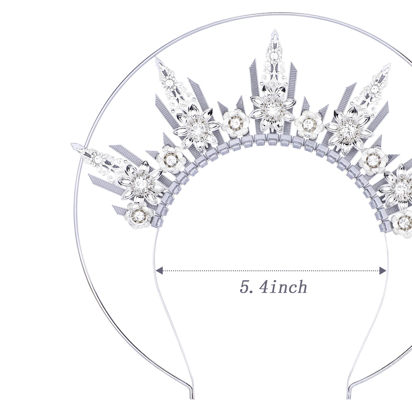 Silver Spike Halo Crown Headband