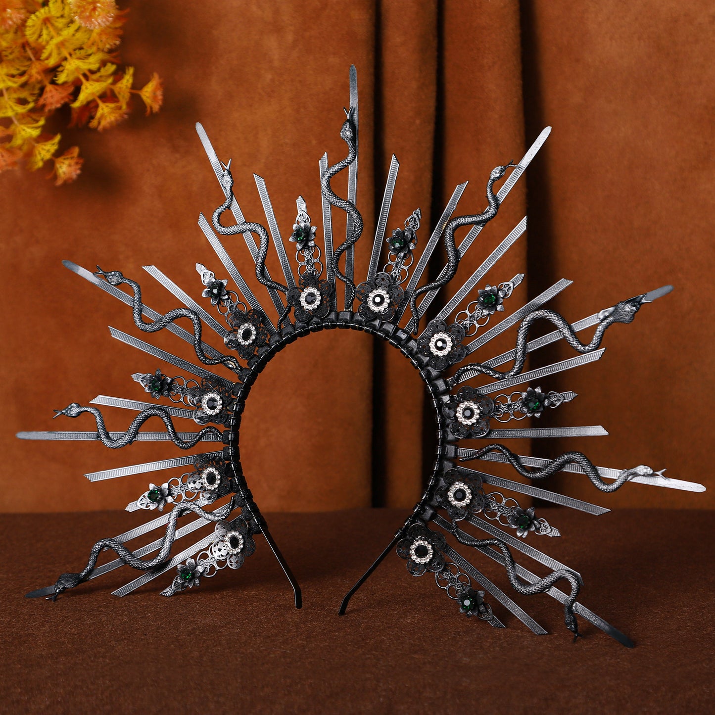 COSUCOS Medusa Halo Crown Handmade Greek Snake Headpiece
