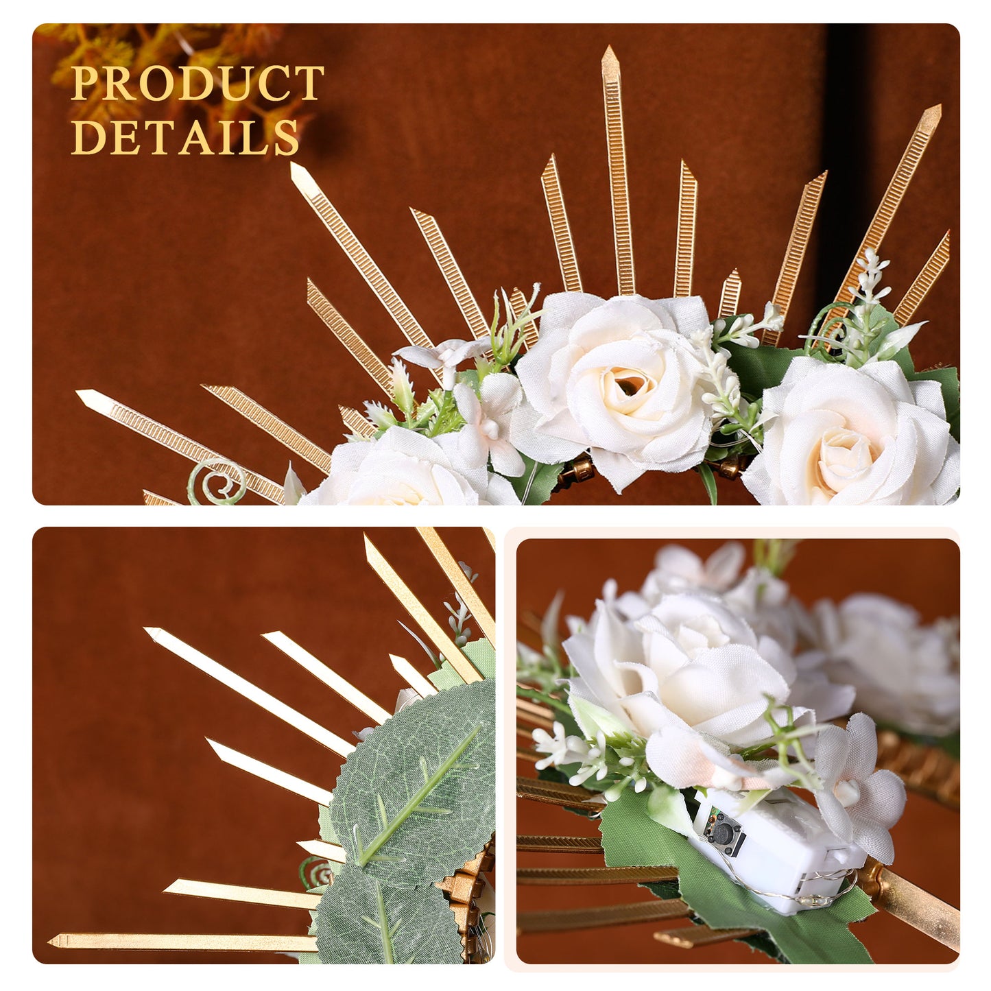 LED Flower Halo Crown - Fairy White Flower Costume Headband