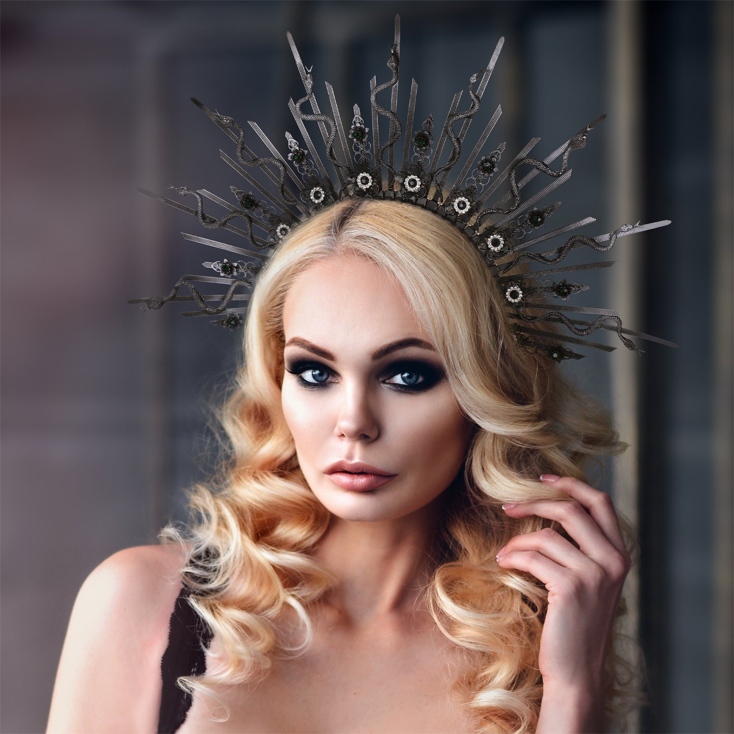 COSUCOS Medusa Halo Crown Handmade Greek Snake Headpiece