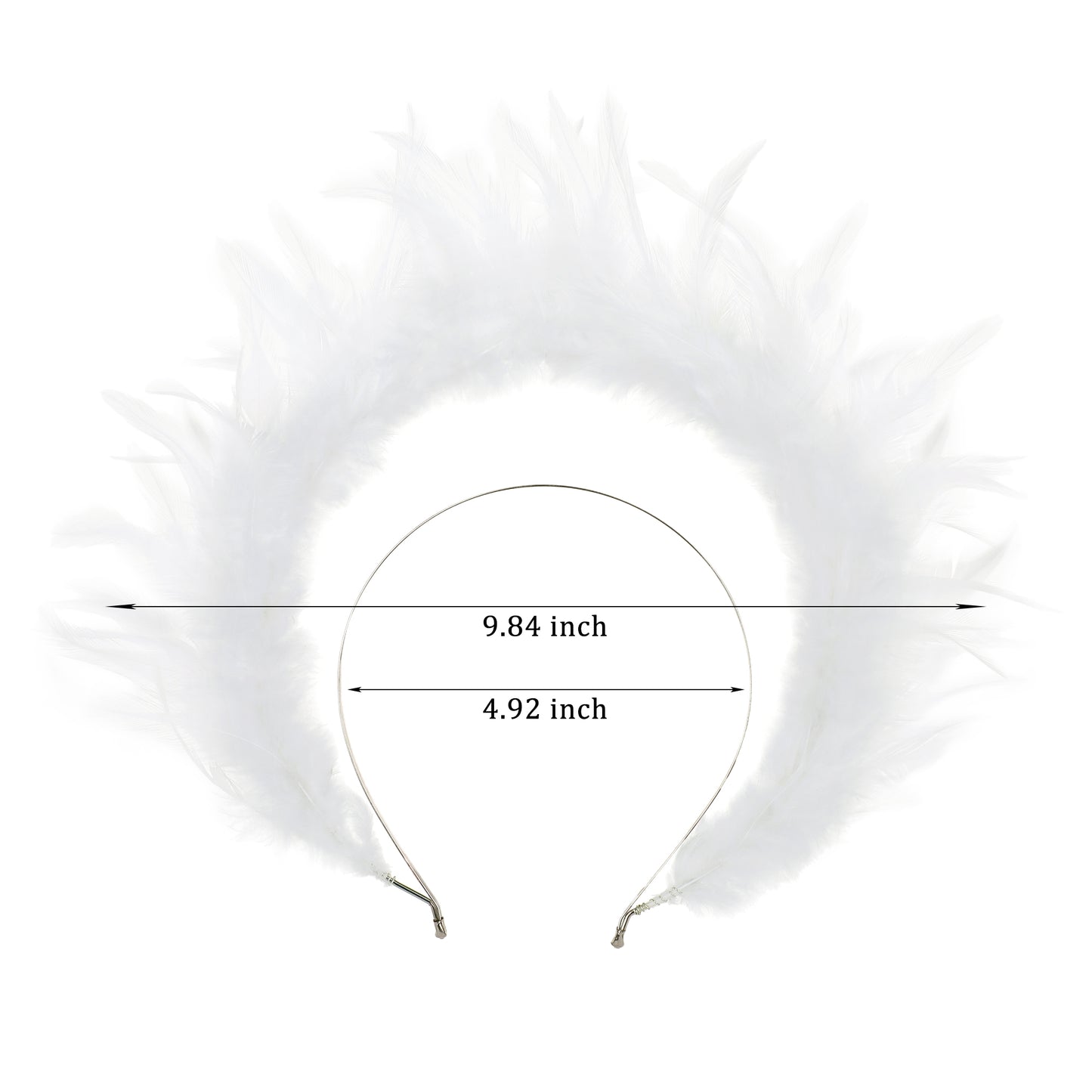 COSUCOS White Feather Halo Headband Crown
