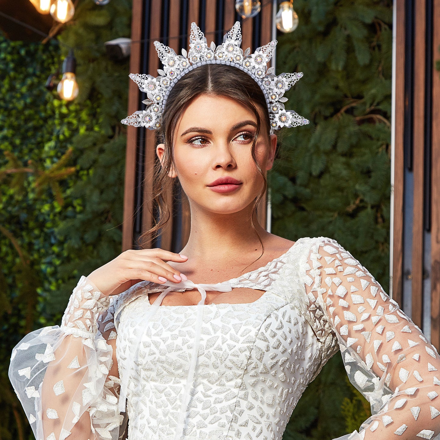 Silver Halo Crown Headband - Goddess Headpiece
