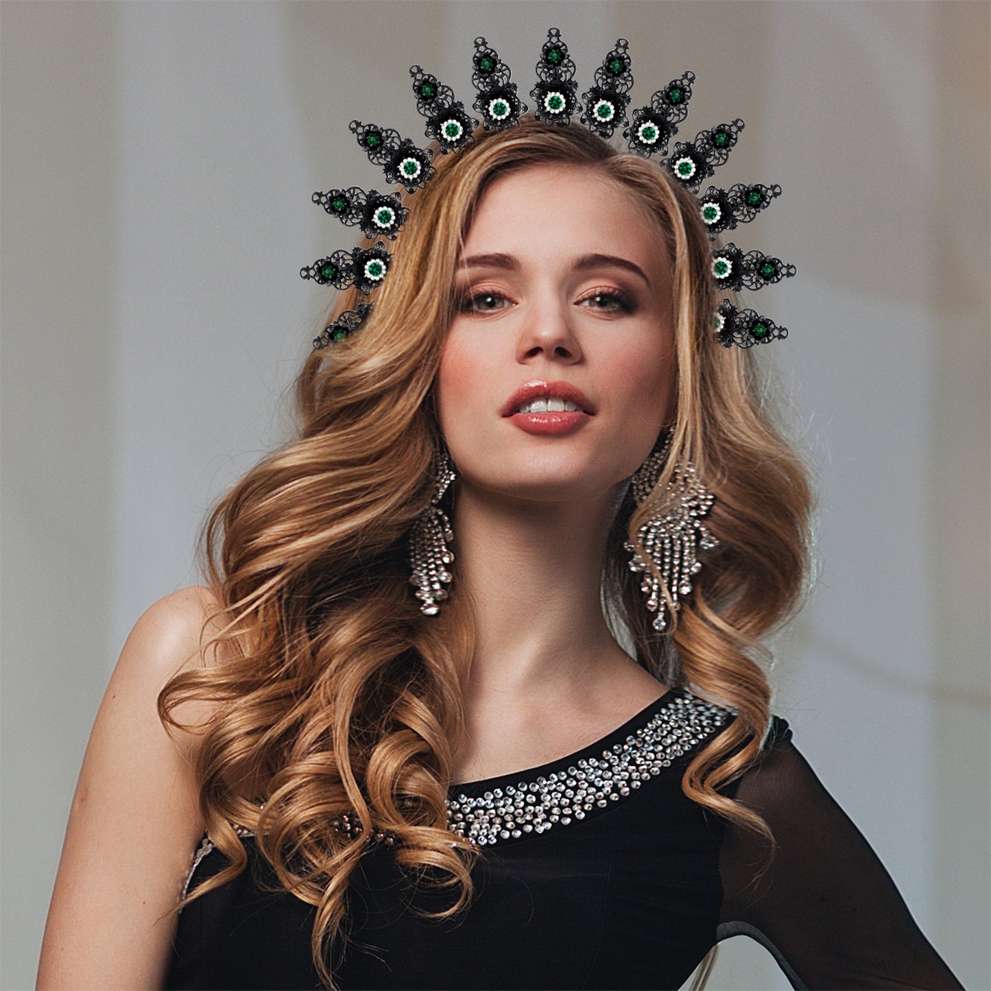 Black Halo Crown Headpiece Goddess Spiked Headband