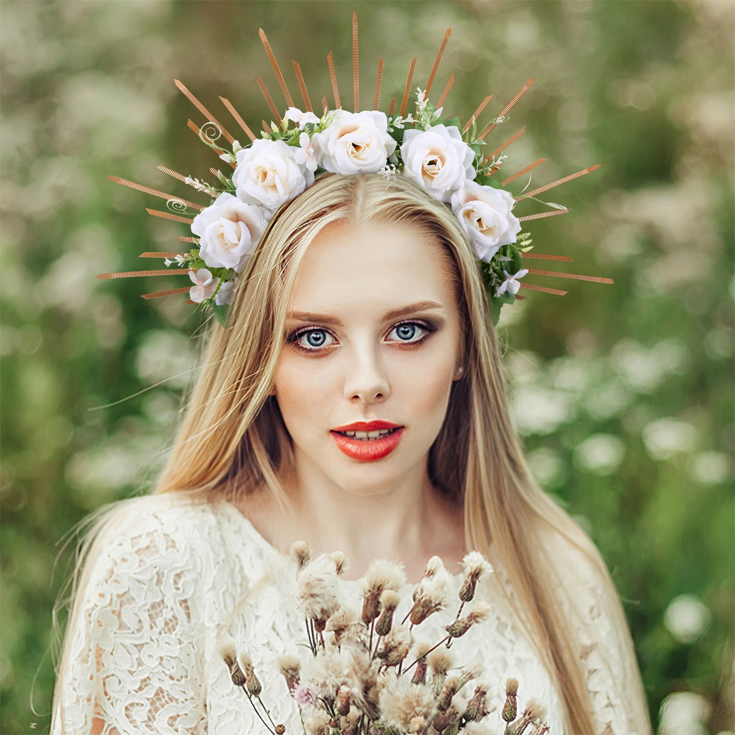 LED Flower Halo Crown - Fairy White Flower Costume Headband