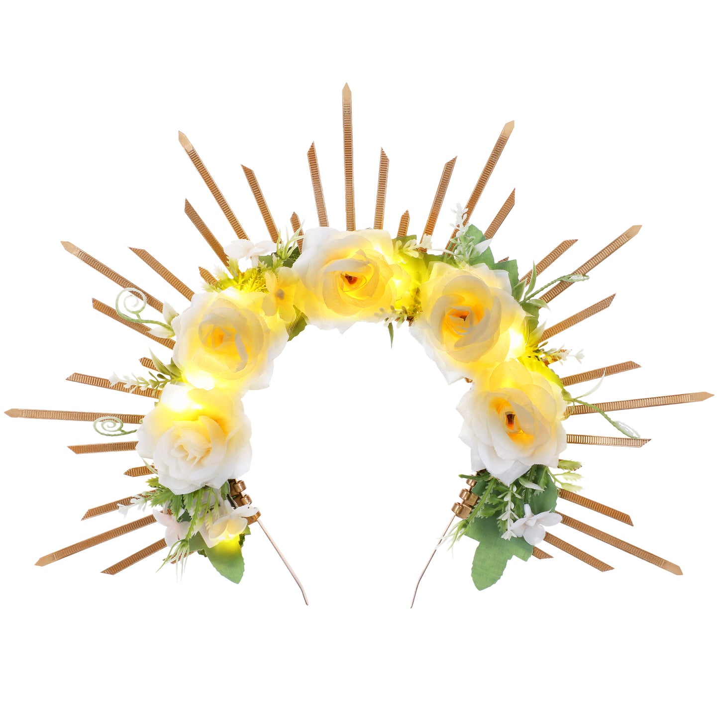 LED Flower Halo Crown - Fairy White Flower Costume Headband