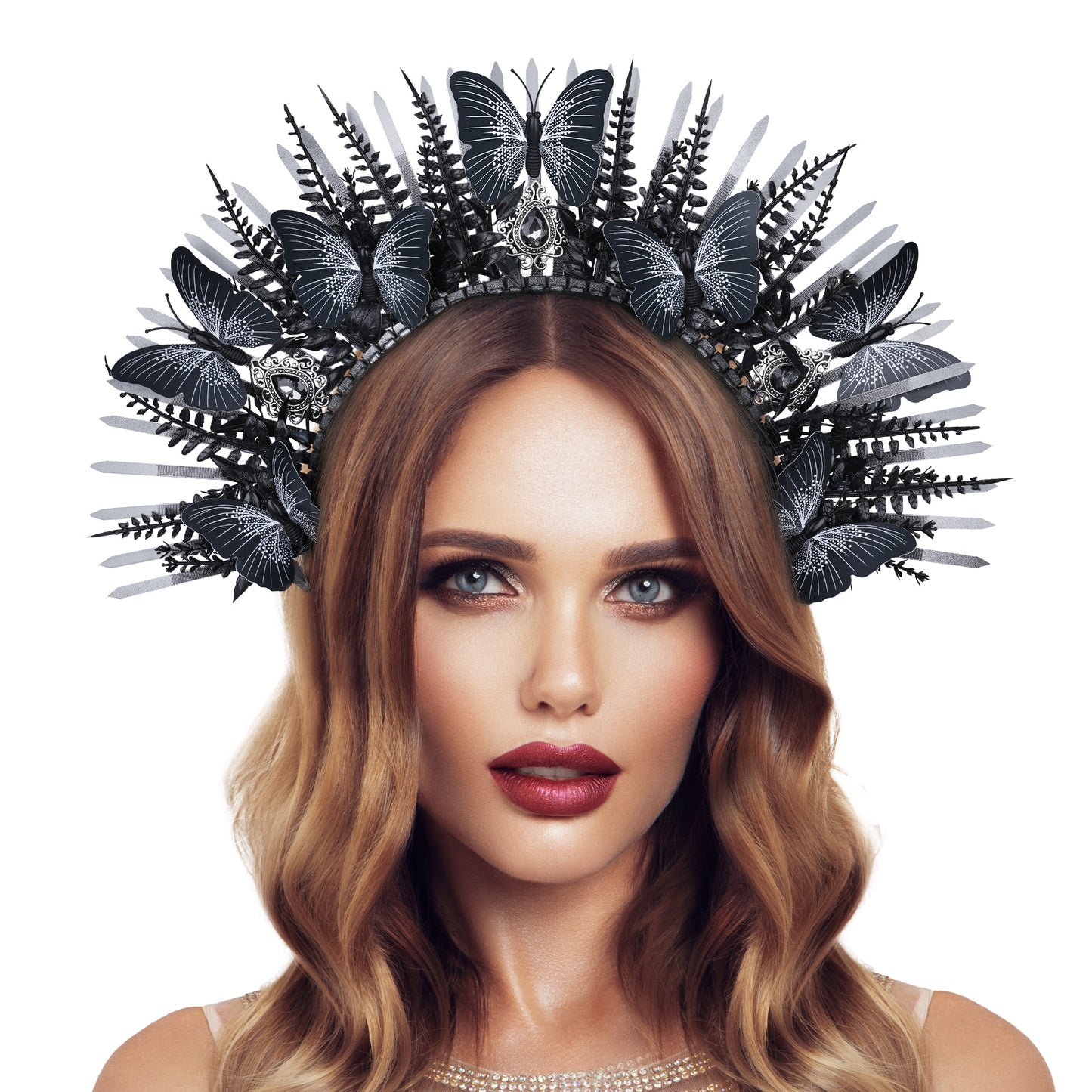 Black Butterfly Spiked Headwear Gothic Crown
