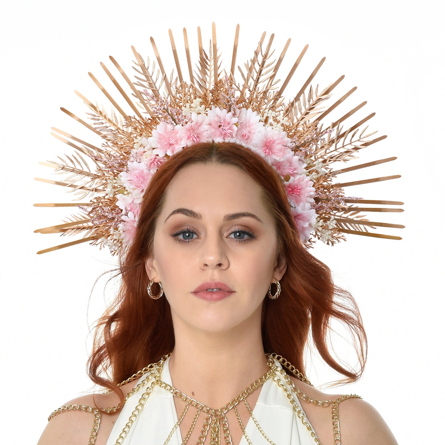 Halo Crown Headband Pink - Spiked Sunburst Headpiece