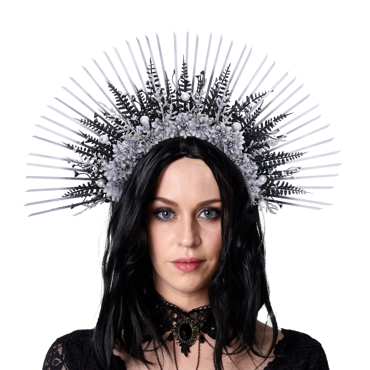 Halo Crown Gothic Headpiece Black