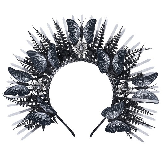 Black Butterfly Spiked Headwear Gothic Crown
