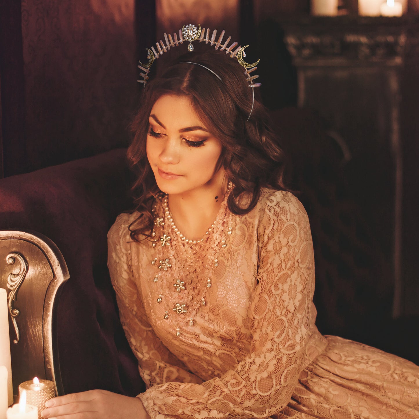 Halo Crown Gold Headpiece Moon Crown