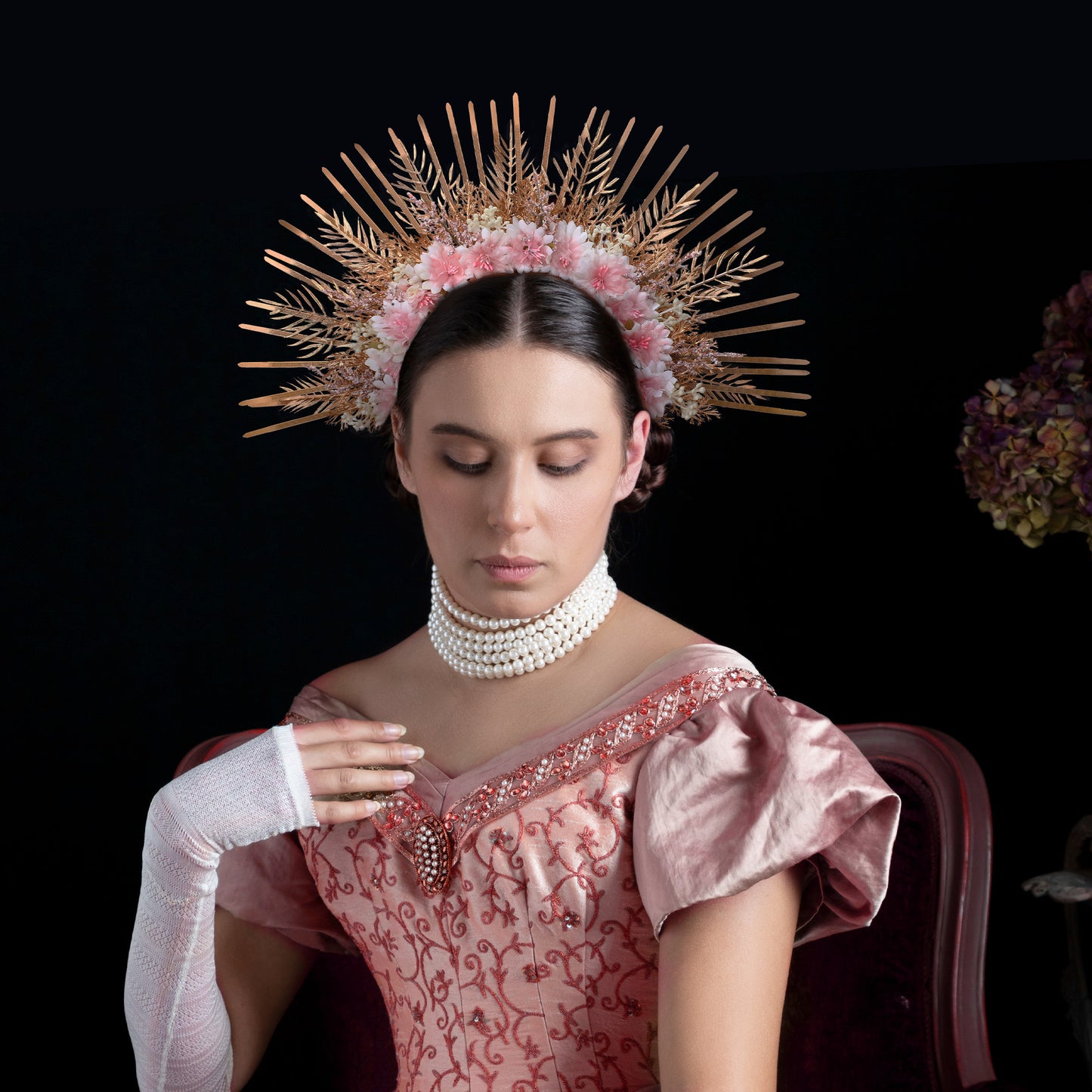 Halo Crown Headband Pink - Spiked Sunburst Headpiece