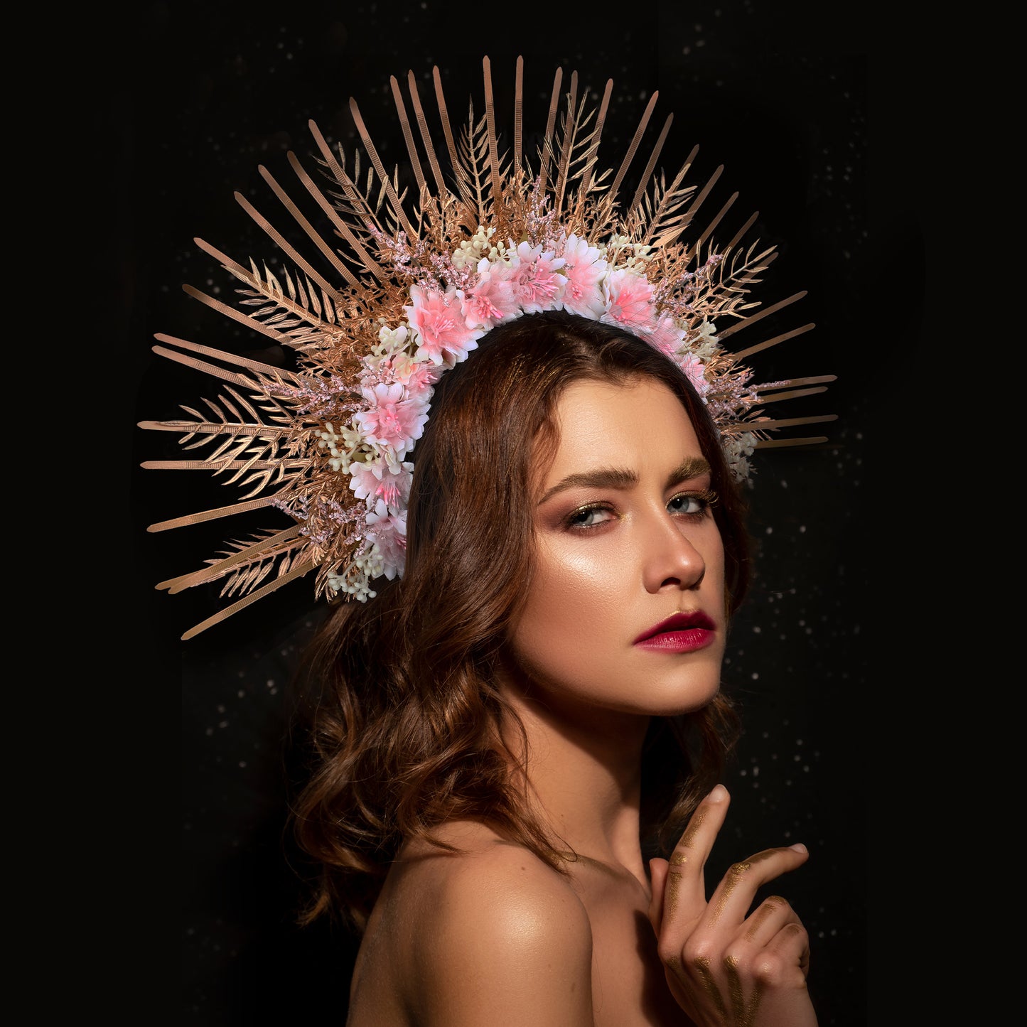 Halo Crown Headband Pink - Spiked Sunburst Headpiece
