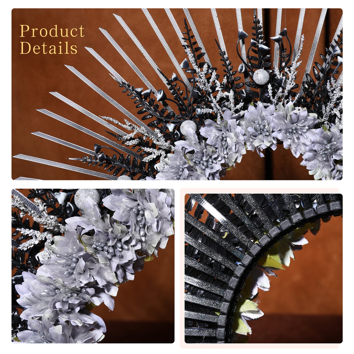 Halo Crown Gothic Headpiece Black
