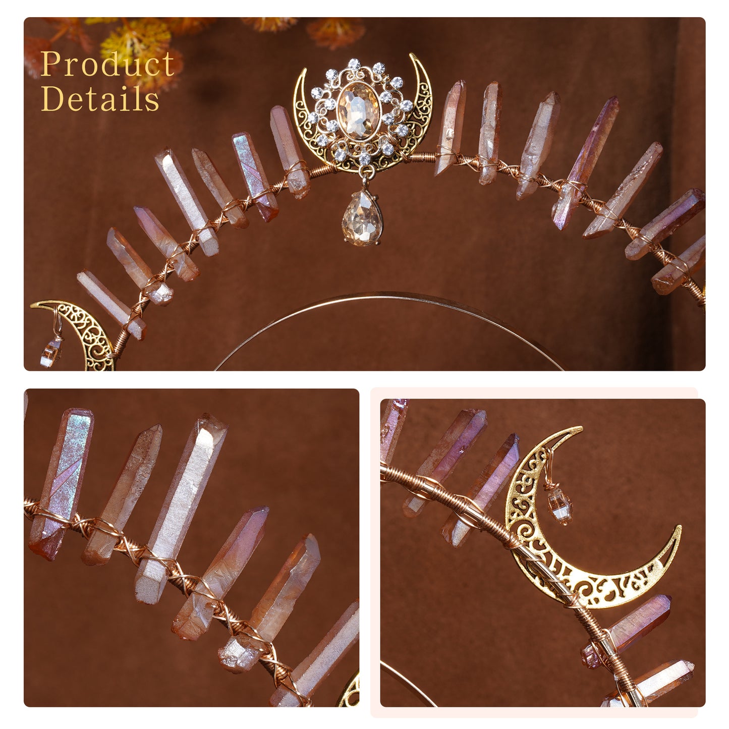 Halo Crown Gold Headpiece Moon Crown