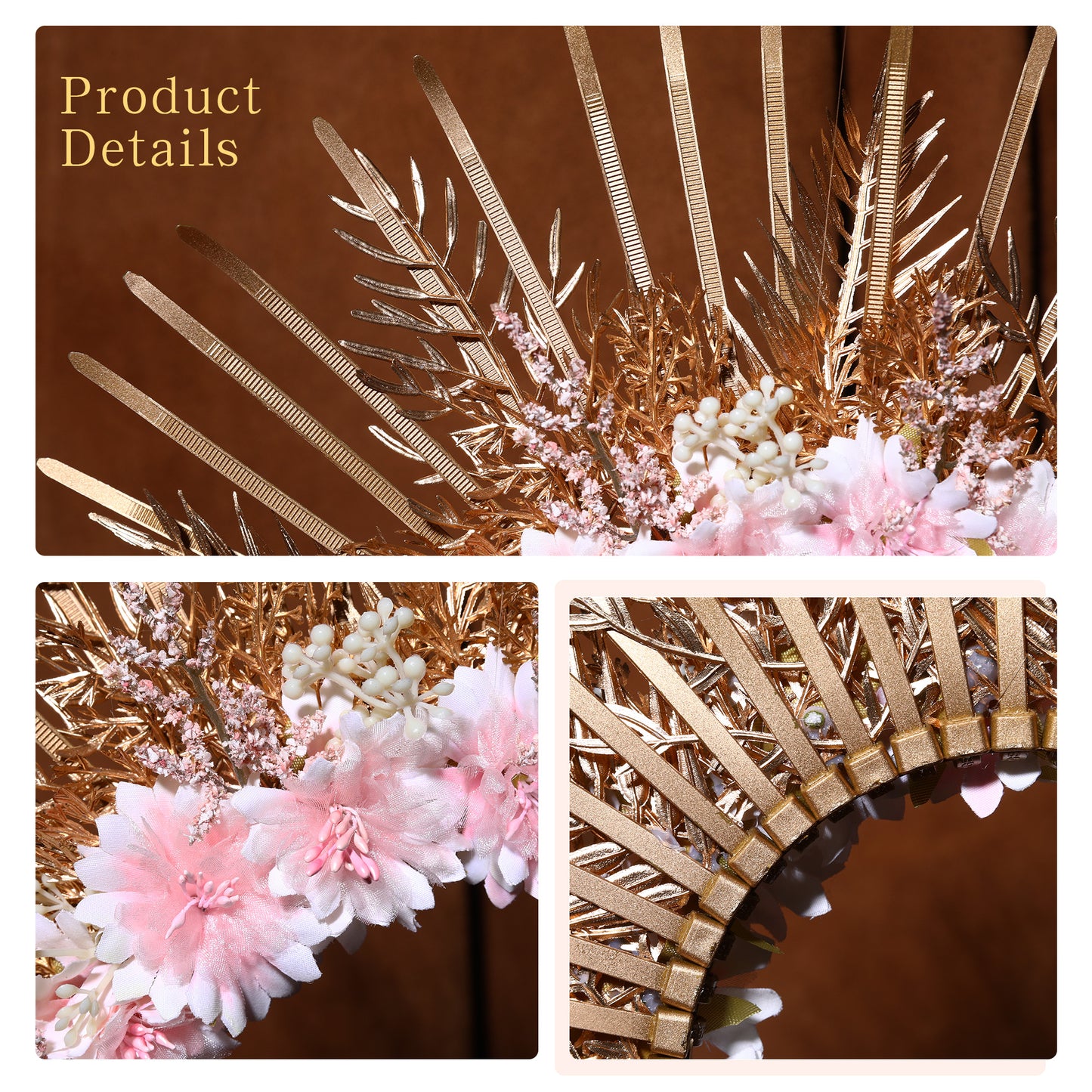 Halo Crown Headband Pink - Spiked Sunburst Headpiece