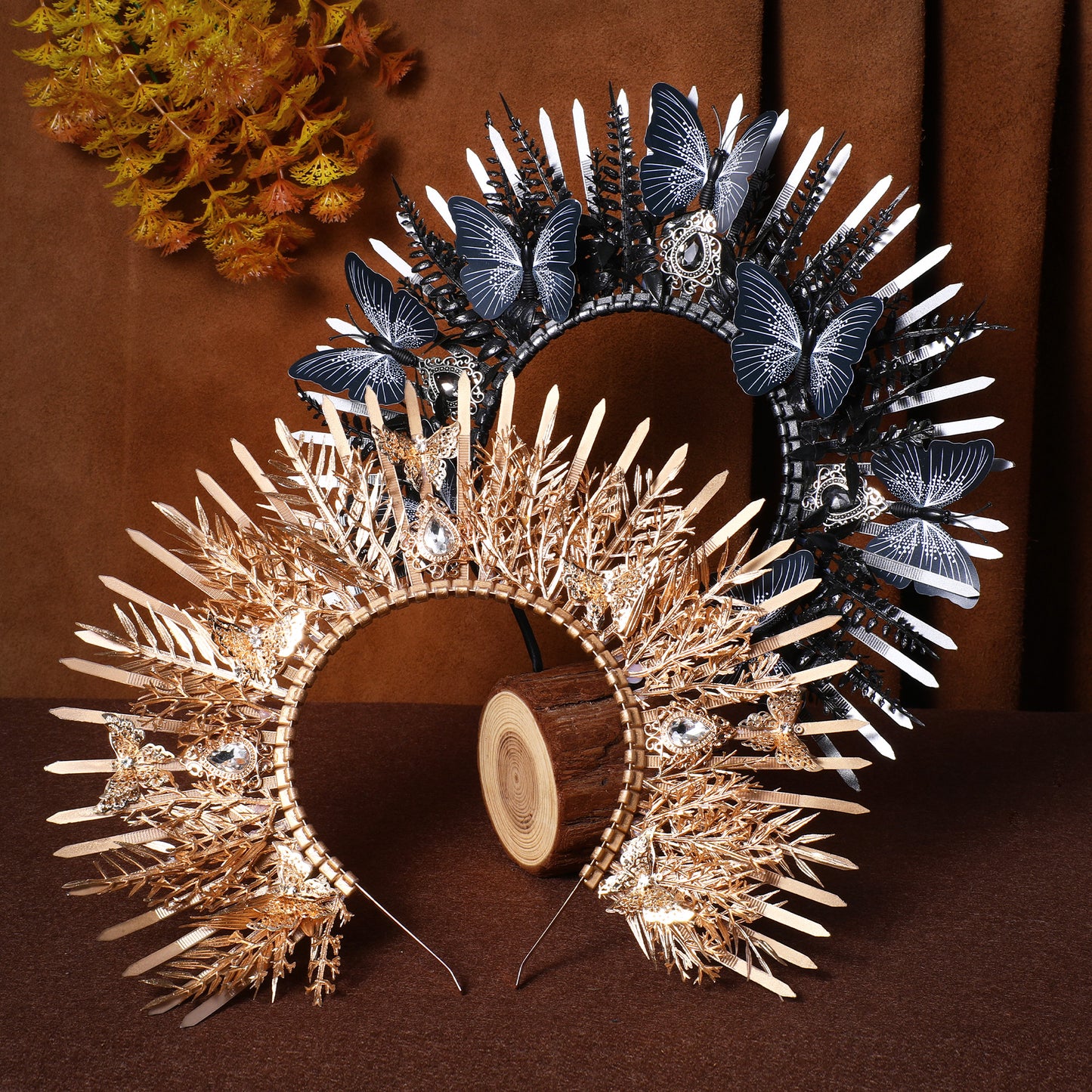 Black Butterfly Spiked Headwear Gothic Crown