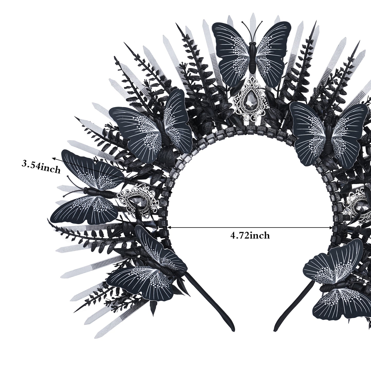 Black Butterfly Spiked Headwear Gothic Crown