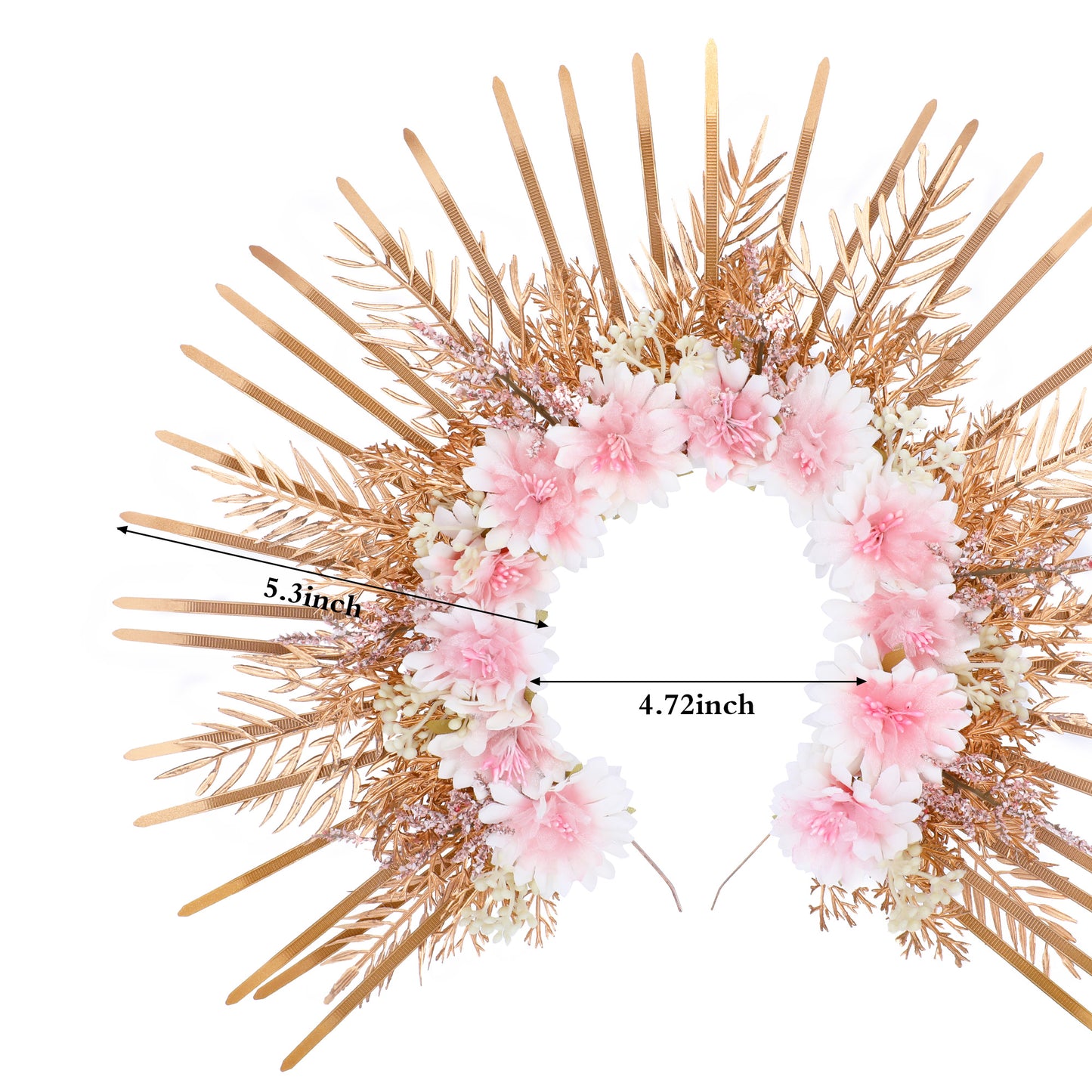 Halo Crown Headband Pink - Spiked Sunburst Headpiece