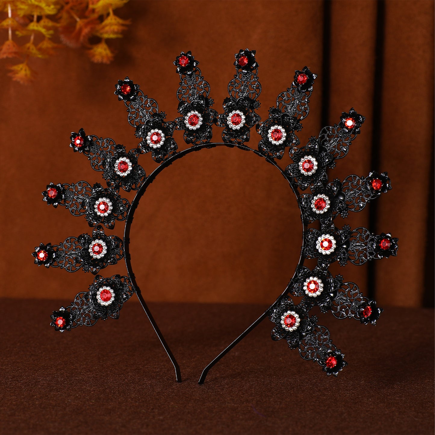 COSUCOS Black Halo Crown Headpiece - Goddess Headband Wedding Headpiece