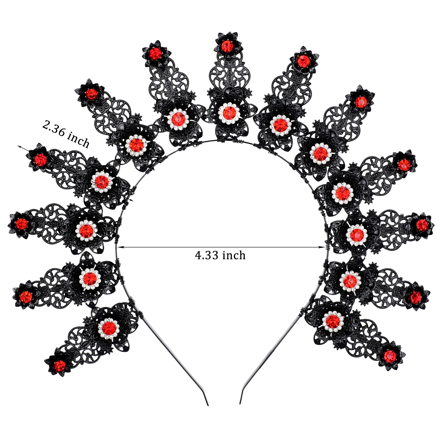 COSUCOS Black Halo Crown Headpiece - Goddess Headband Wedding Headpiece