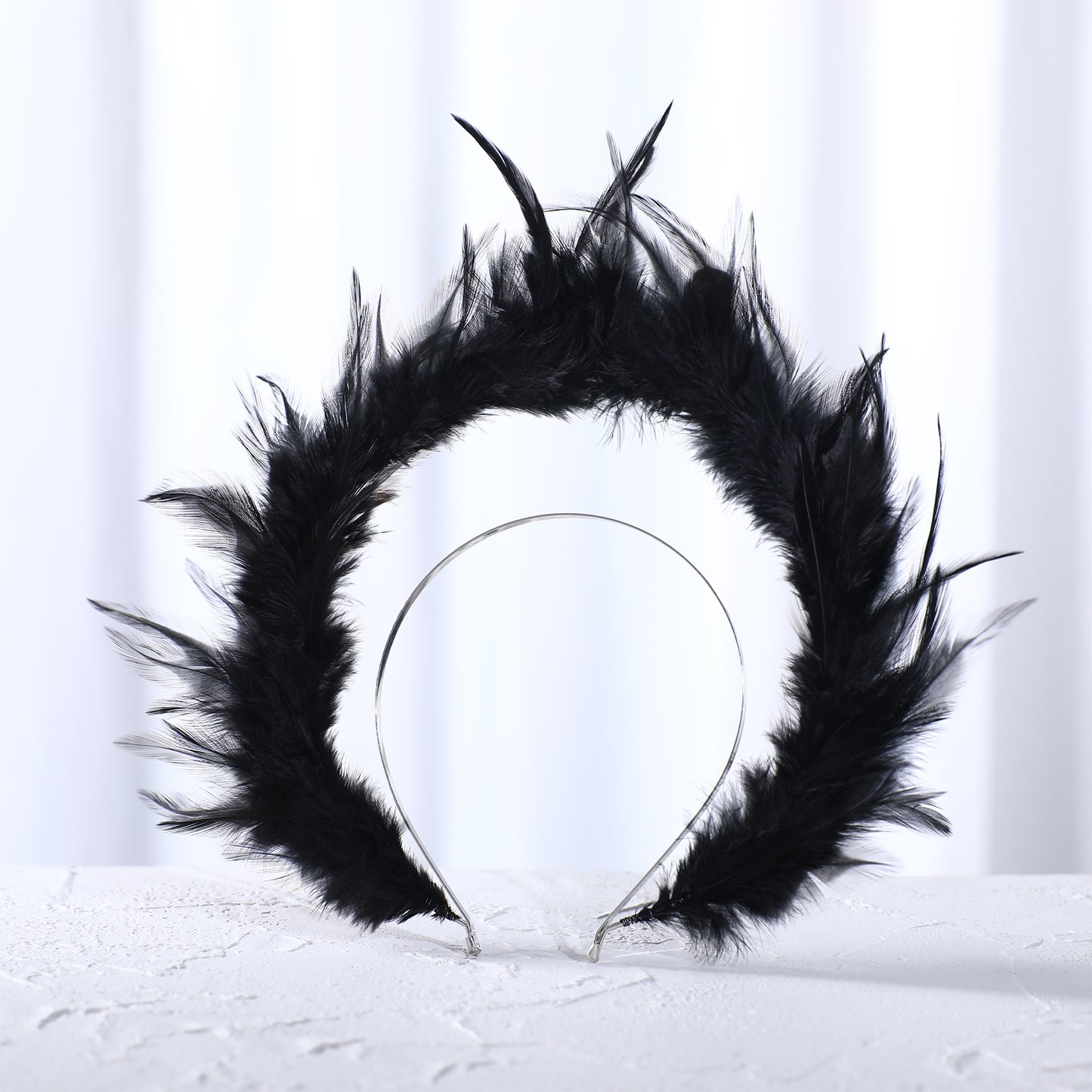 COSUCOS Black Feather Halo Headpiece Crown