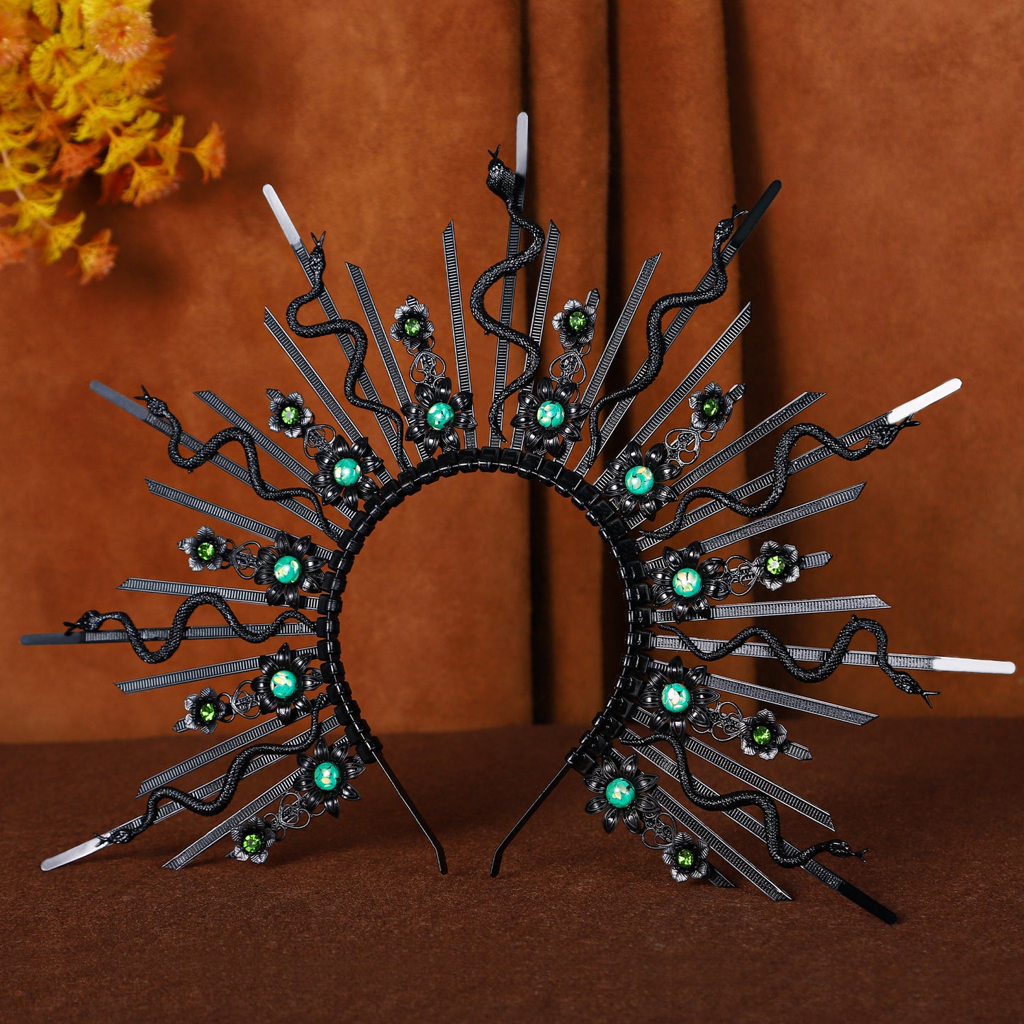 COSUCOS Halo Crown Handmade Greek Goddess Medusa Snake Headband