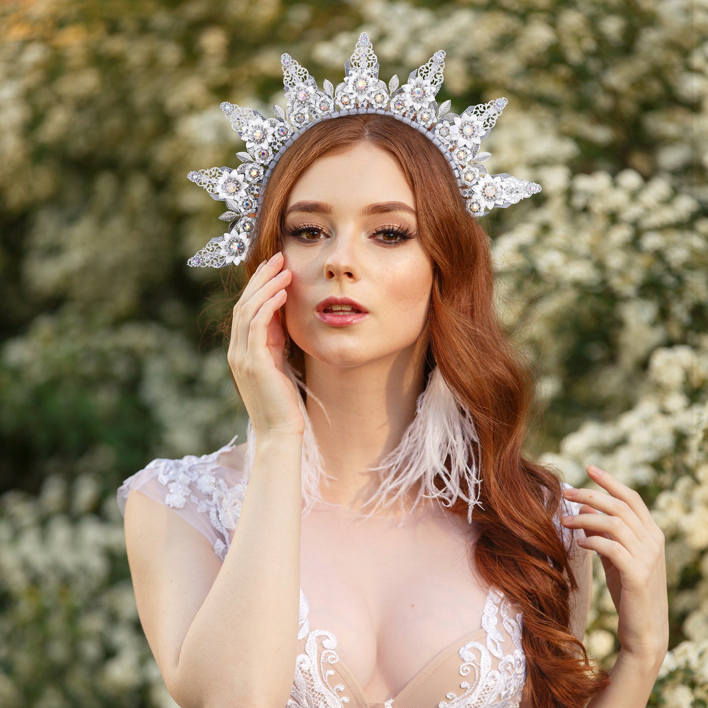 Silver Halo Crown Headband - Goddess Headpiece
