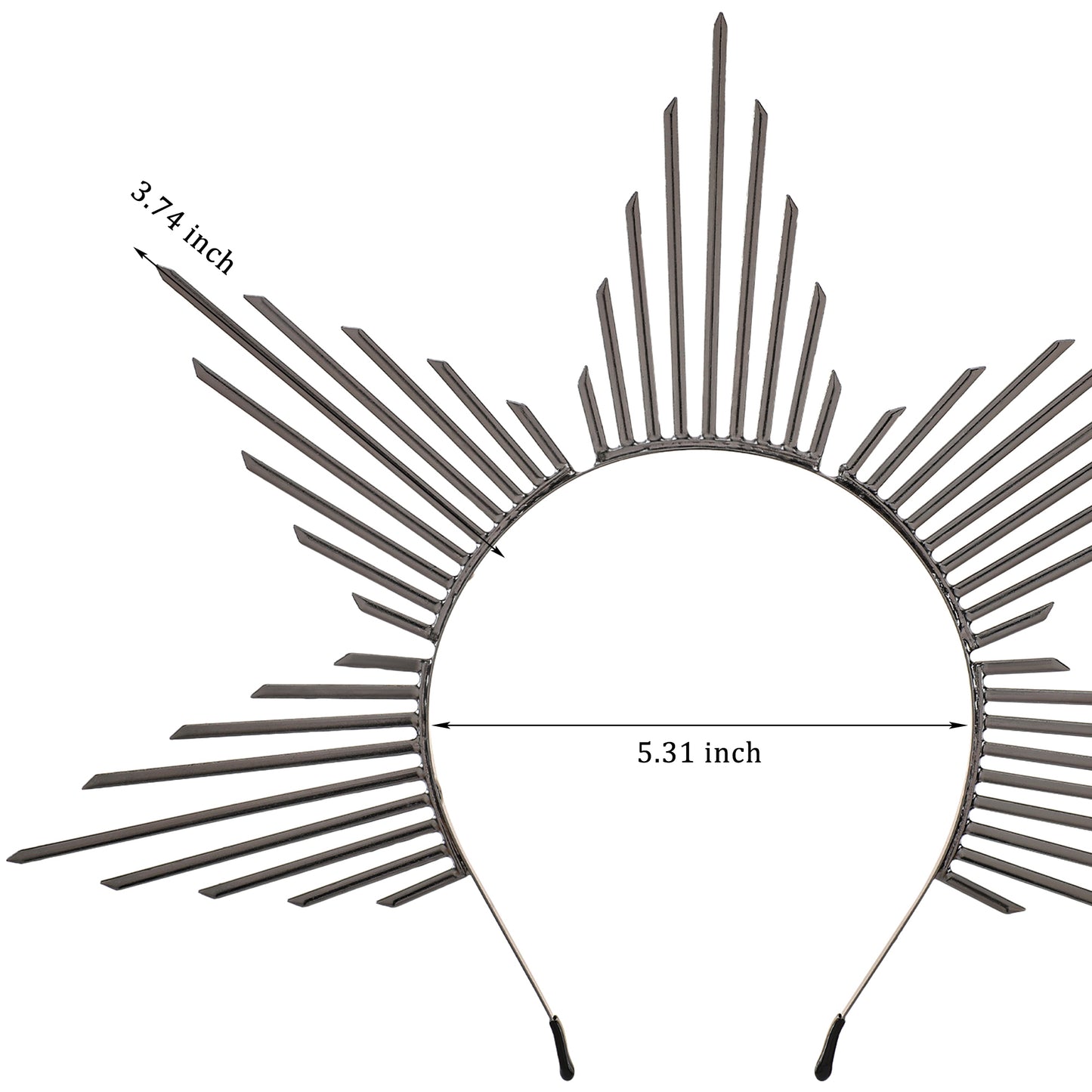 Heart's Horizon - Black Spiked Halo Crown