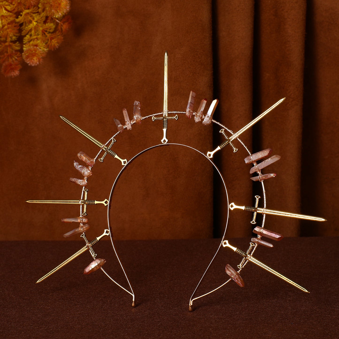 Swords Halo Crown Headband Silver - Crystal Tiara