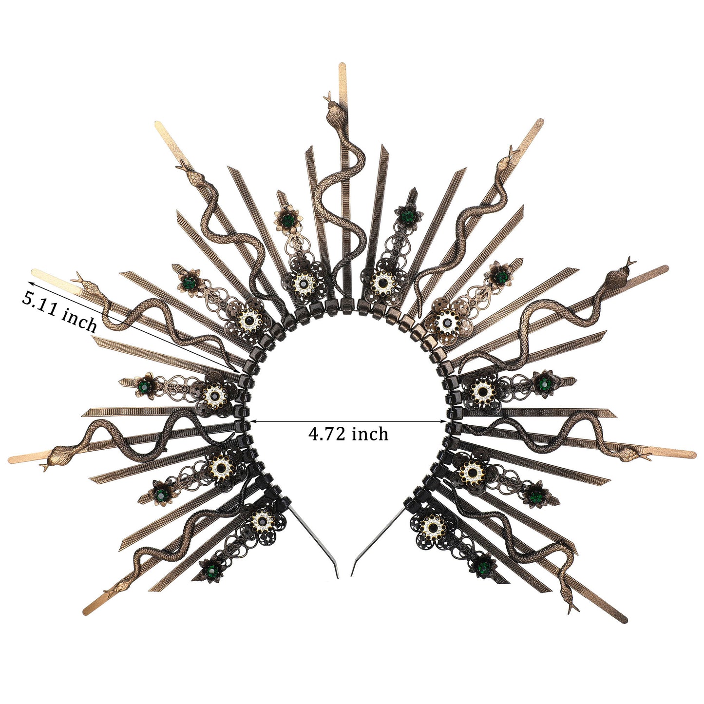 COSUCOS Snake Headband Handmade Greek Goddess Medusa Crown Fairy Gold Headpiece