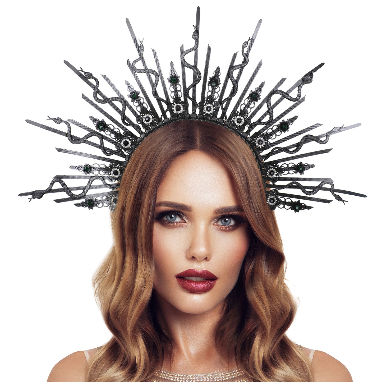 COSUCOS Medusa Halo Crown Handmade Greek Snake Headpiece
