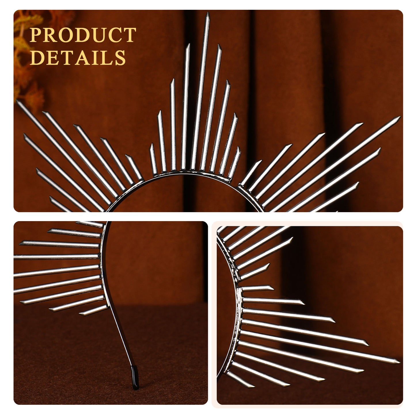 Heart's Horizon - Black Spiked Halo Crown