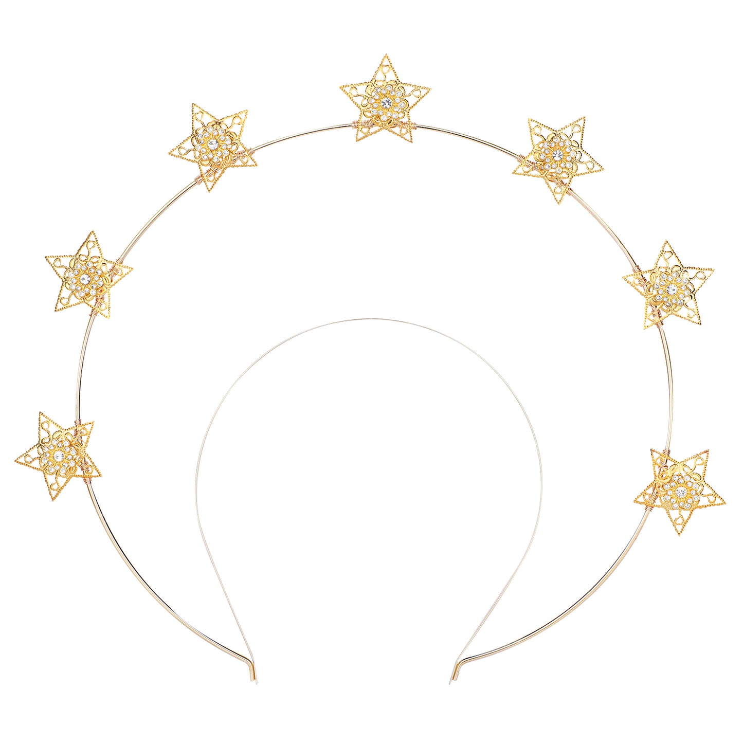 COSUCOS Handmade Stars Headpiece Gold Five Pointed Stars Headband