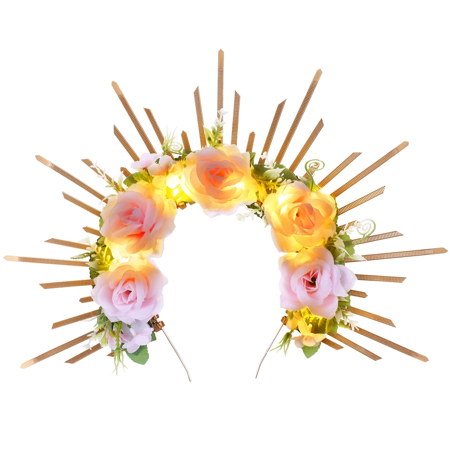 LED Flower Halo Crown - Fairy White Flower Costume Headband