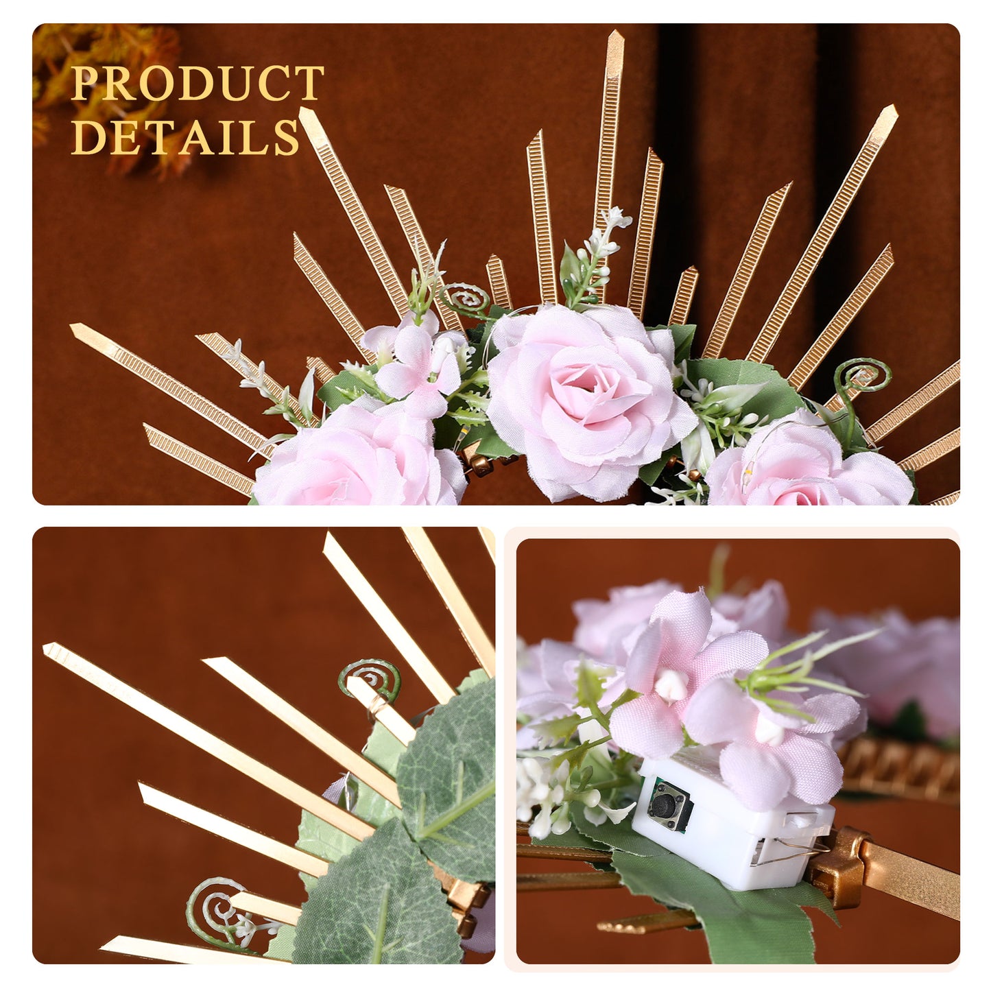 LED Flower Halo Crown - Fairy White Flower Costume Headband