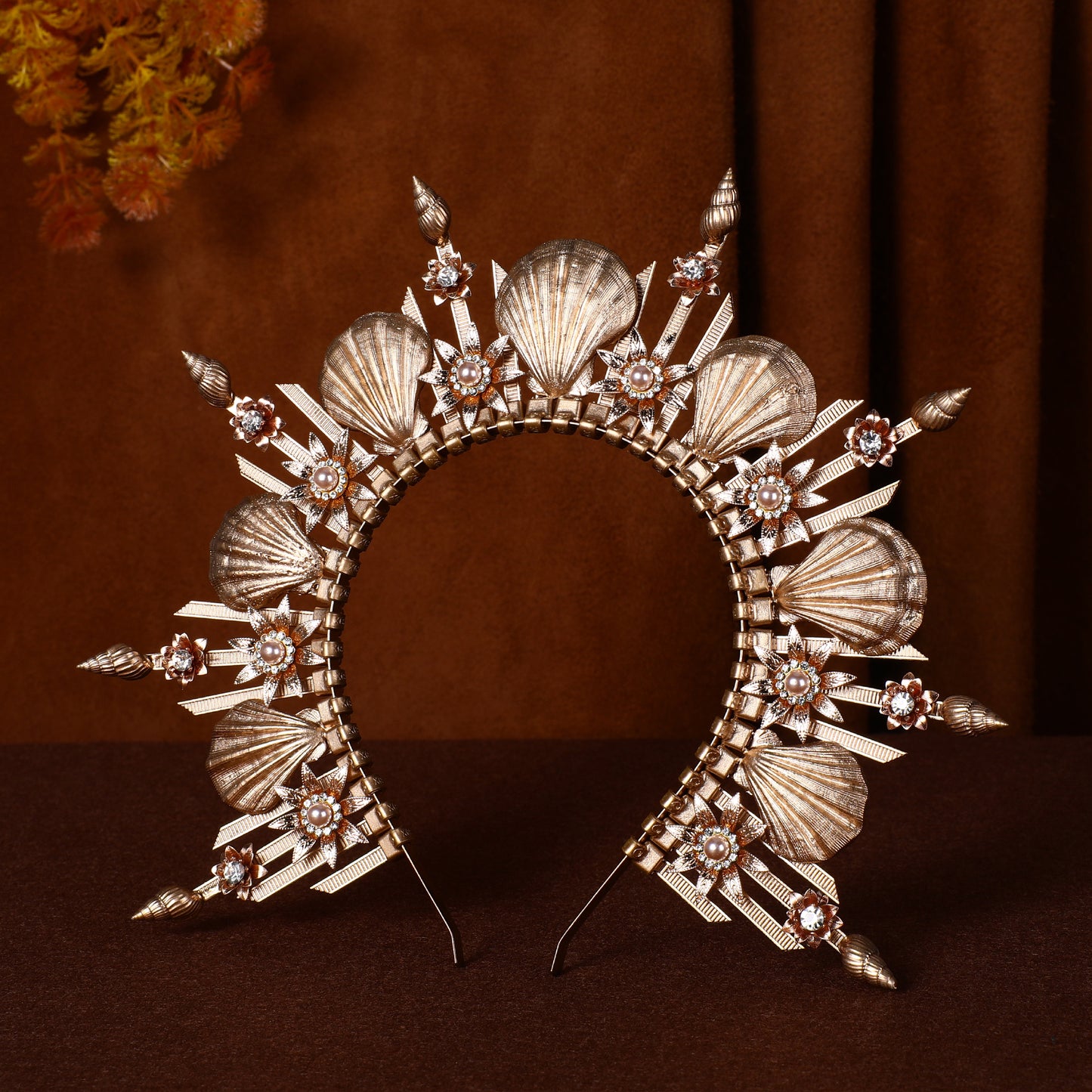 Gold Seashell Halo Crown Headpiece Mermaid Headband