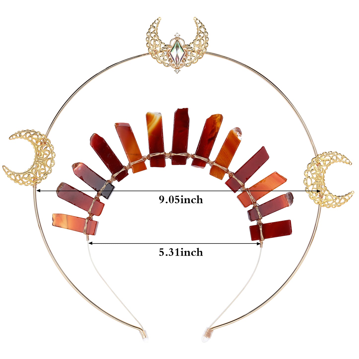 Gold Moon Halo Crown - Crystal Headband