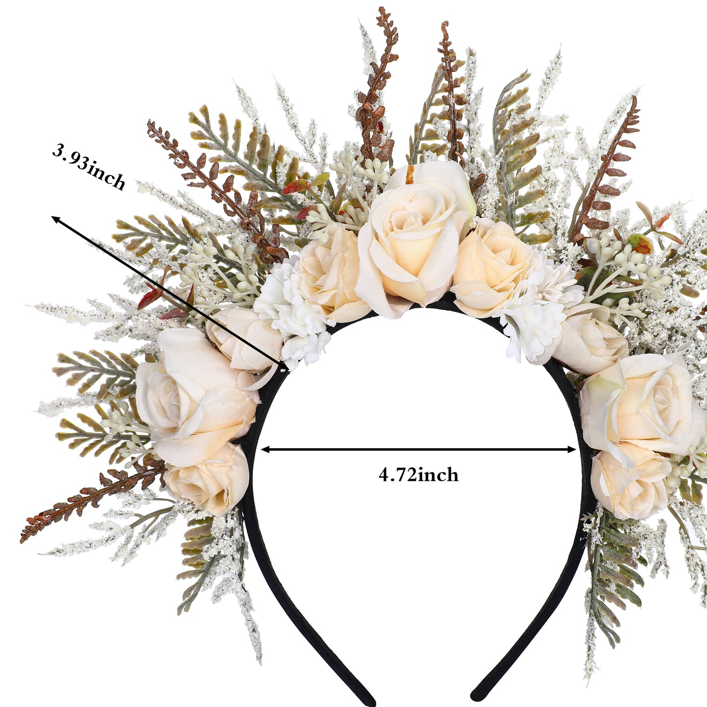 Rose Flower Crown Woodland Wedding Headpiece