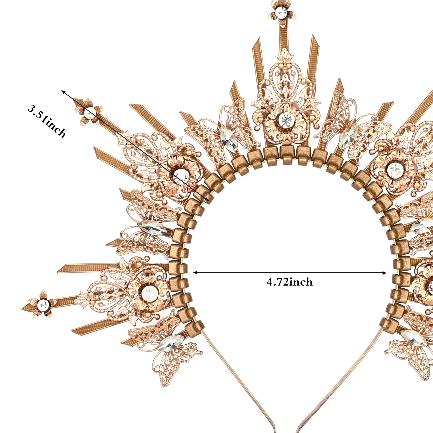 Spiked Headband Sunburst Gold Halo Crown