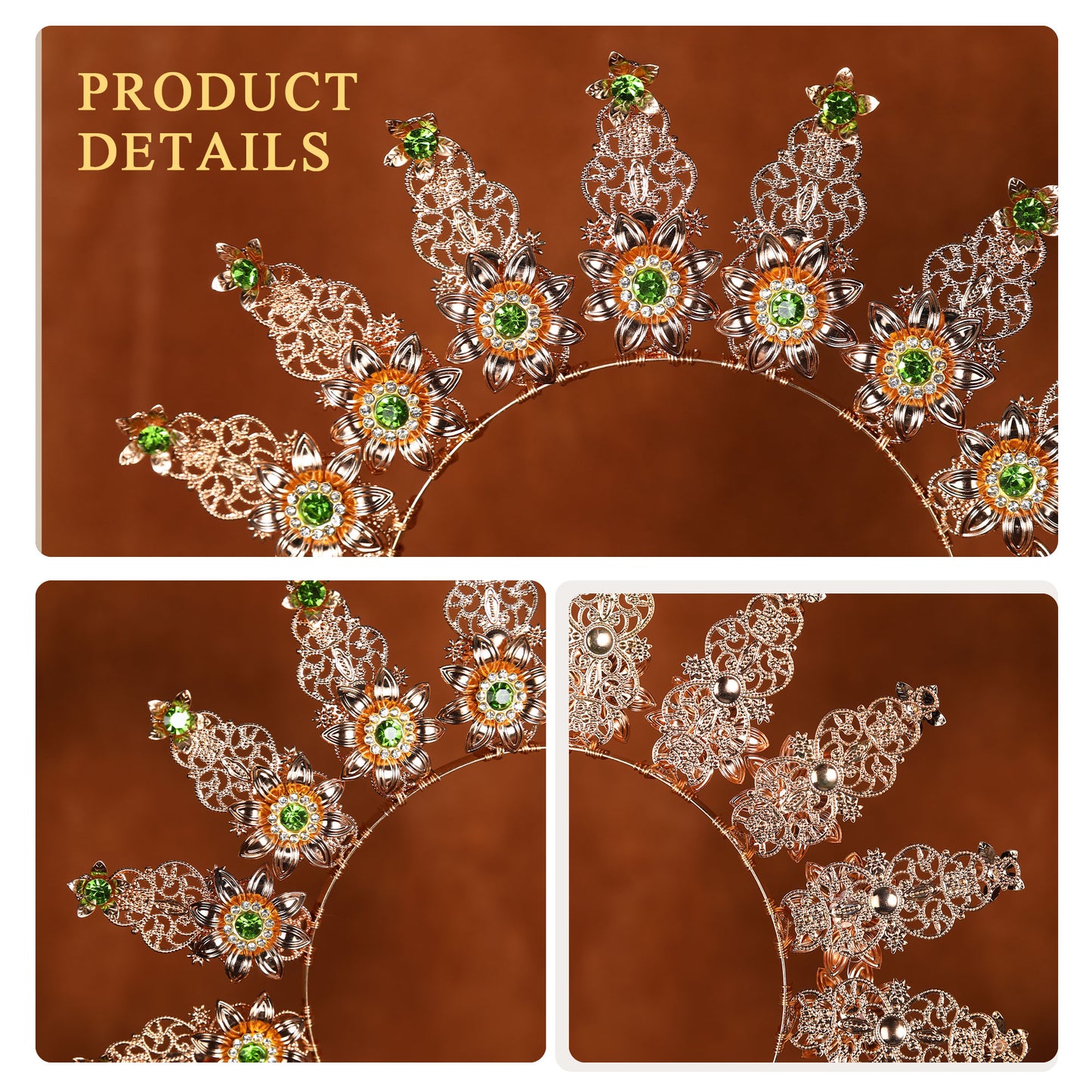 COSUCOS Gold Halo Crown Headpiece - Fairy Headband Wedding Goddess Crown