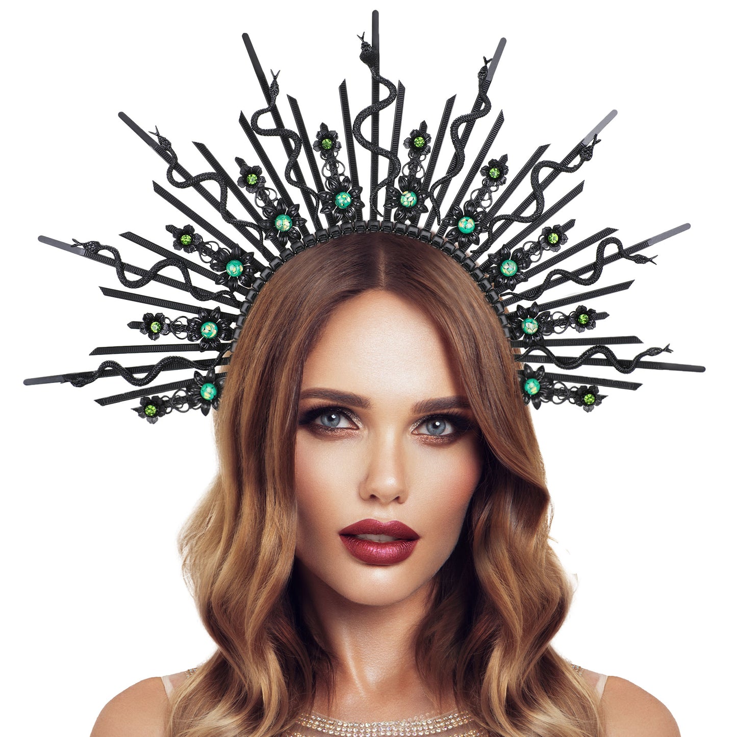 COSUCOS Halo Crown Handmade Greek Goddess Medusa Snake Headband