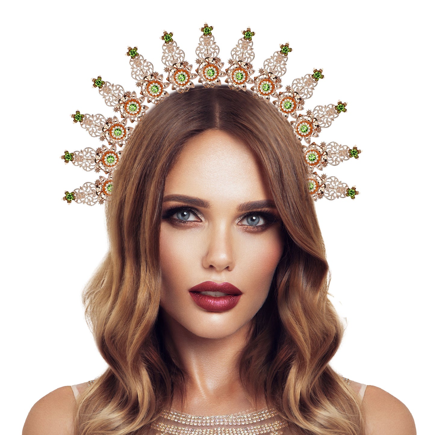 COSUCOS Gold Halo Crown Headpiece - Fairy Headband Wedding Goddess Crown