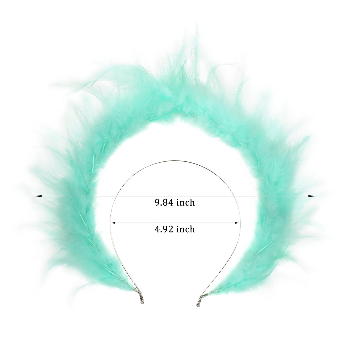 COSUCOS Blue Feather Halo Crown Headpiece