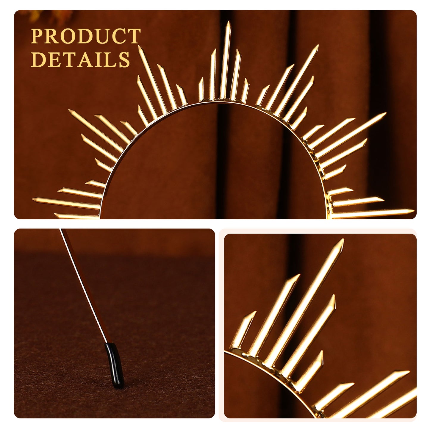 Blooming Allure - Sunburst Spiked Halo Crown