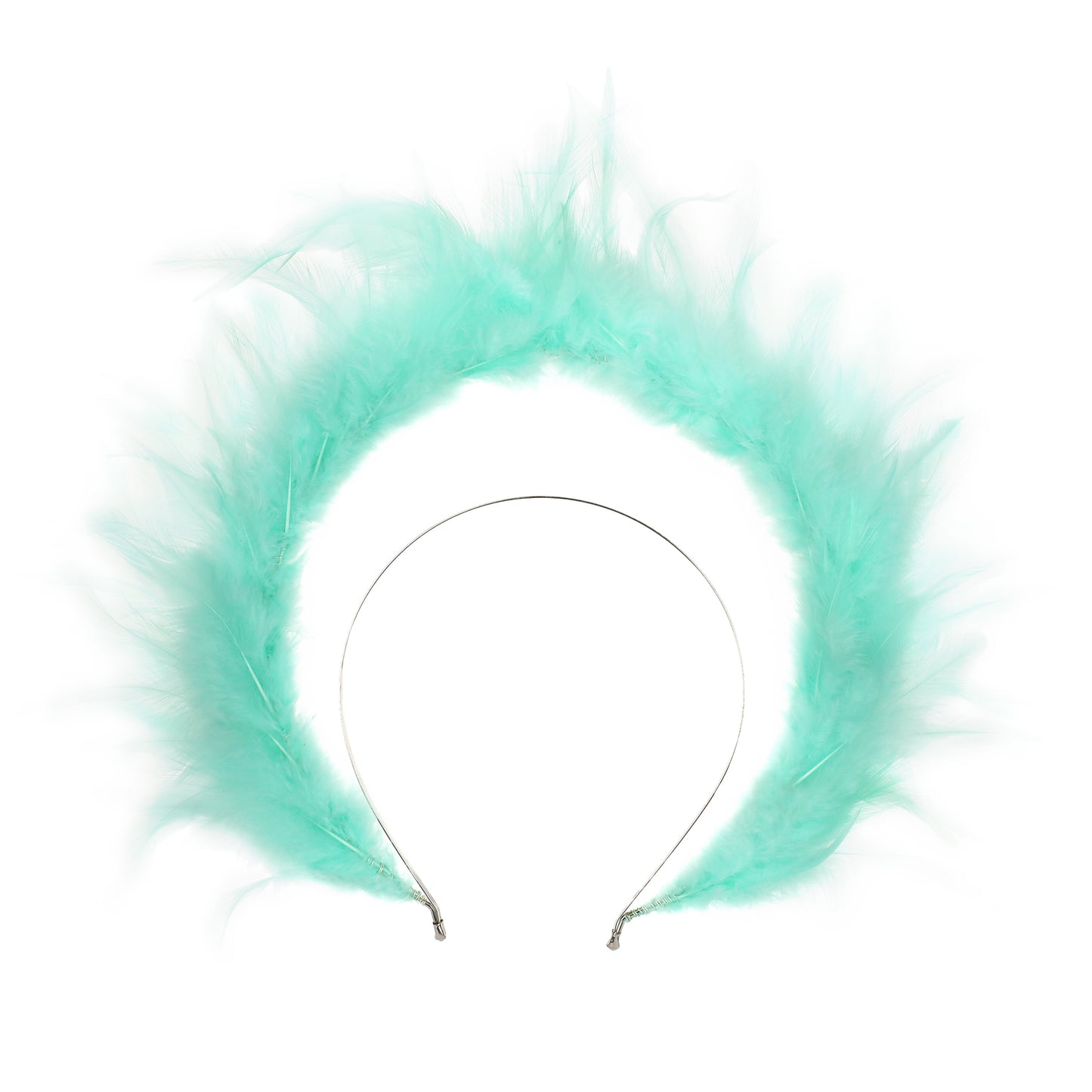 COSUCOS Blue Feather Halo Crown Headpiece