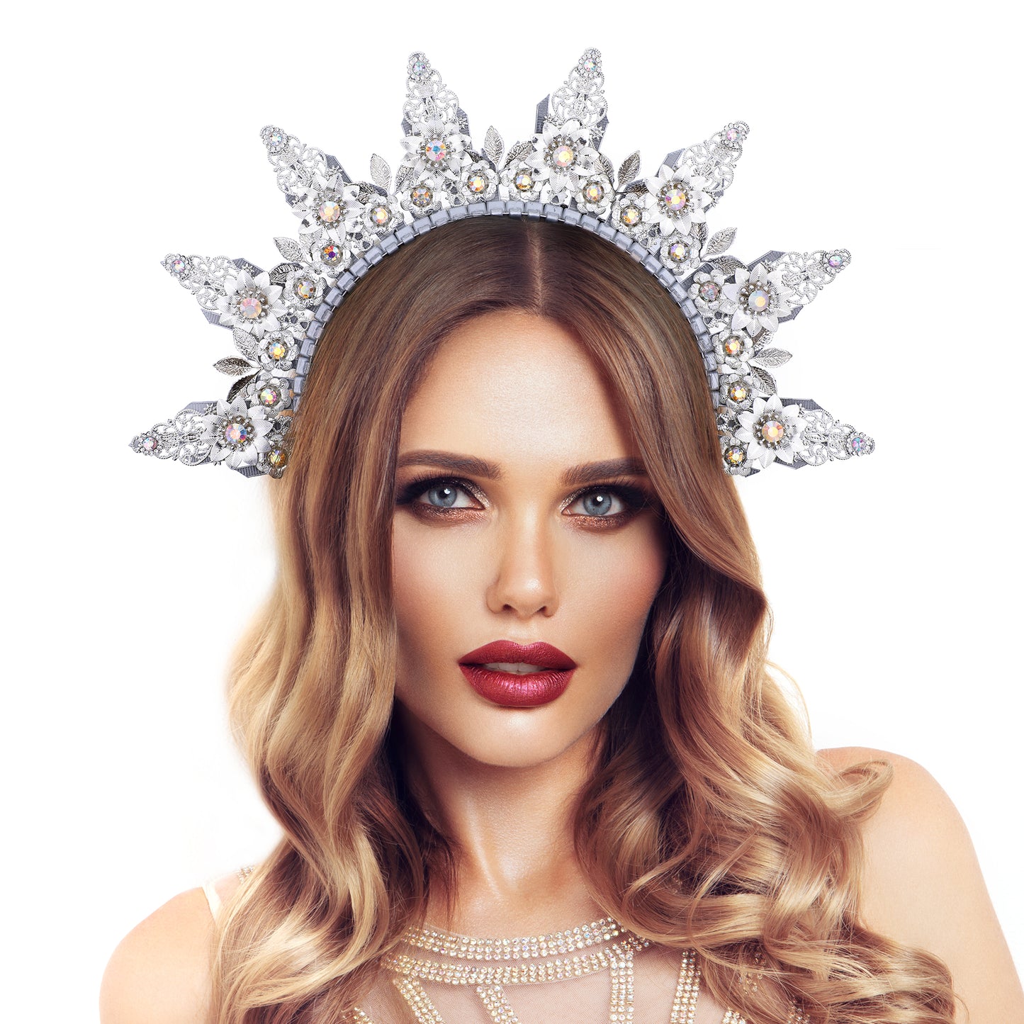 Silver Halo Crown Headband - Goddess Headpiece