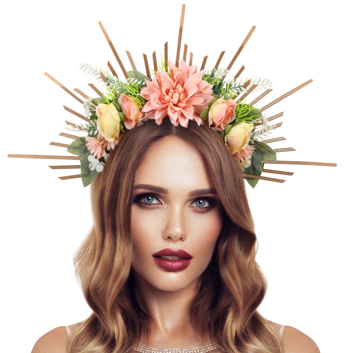 Fairy Handmade Halo Crown - Women Rose Flower Halo Crown Greek Goddess