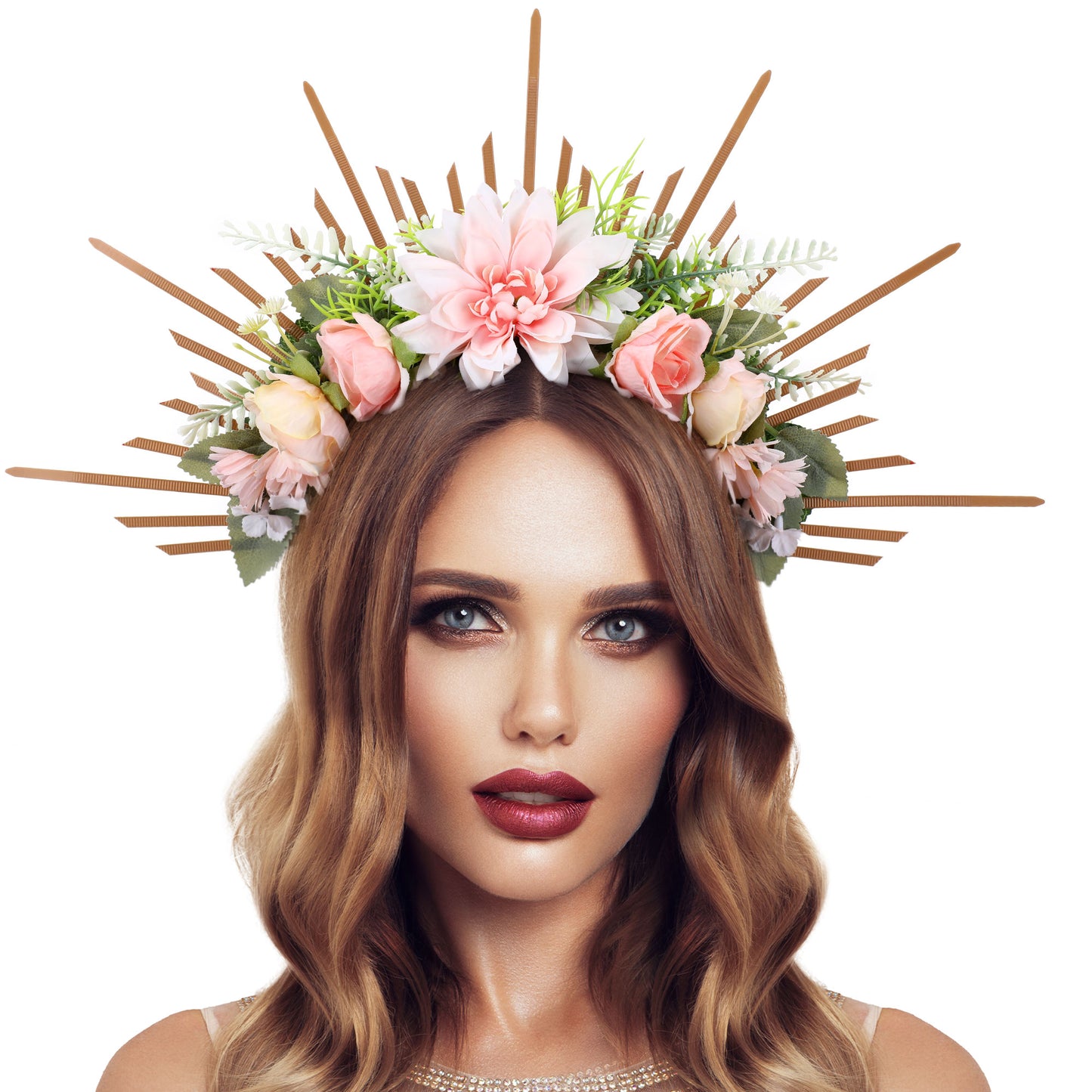 Fairy Handmade Halo Crown - Women Rose Flower Halo Crown Greek Goddess