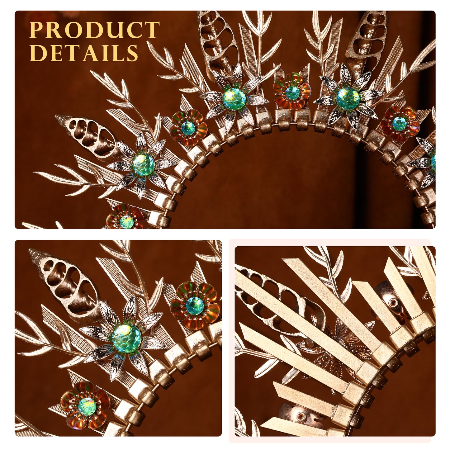 Mermaid Spiked Halo Crown Headpiece